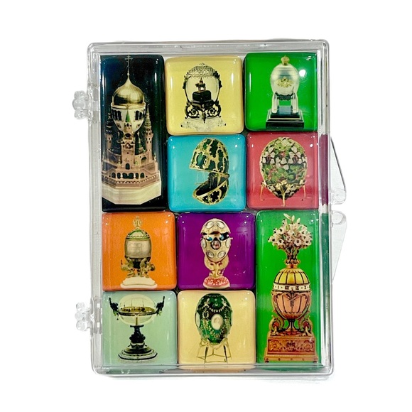 Vintage FABERGE Imperial Easter Egg Magnet 10-piece Set Museum Quality EUC - Picture 1 of 12